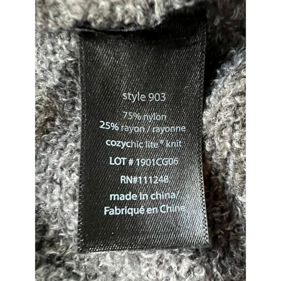 Barefoot Dreams CozyChic Womens L/XLarge Angular Open Cardigan Marled Gray - Picture 9 of 11